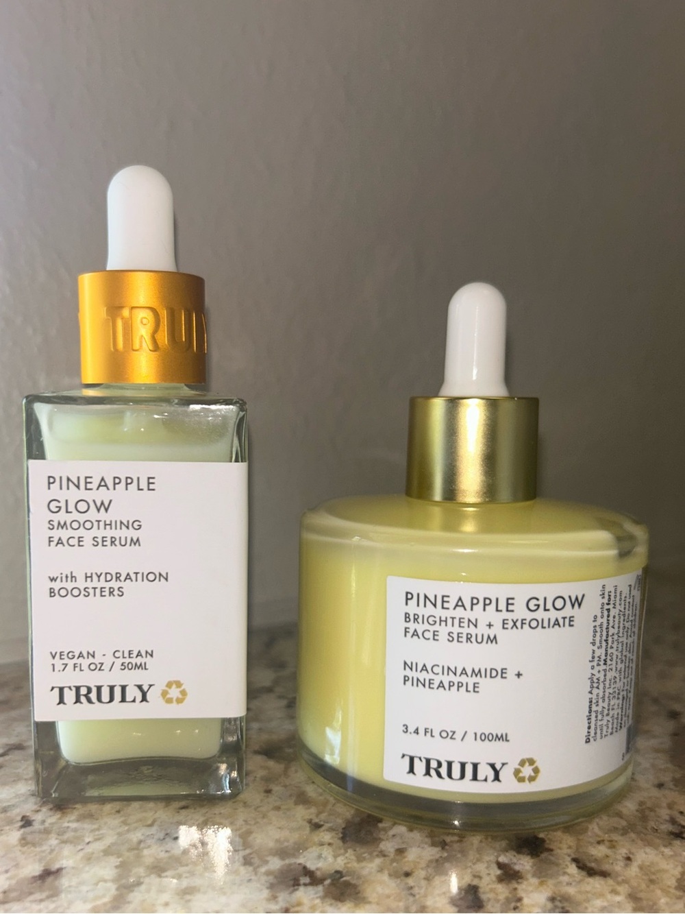 TRULY Bundle - Pineapple Glow Face Serum Duo   1.7 & 3.4 ounces